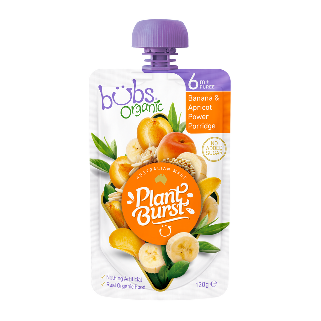 Bubs® Organic Banana and Apricot Power Porridge (120g) (box of 6)
