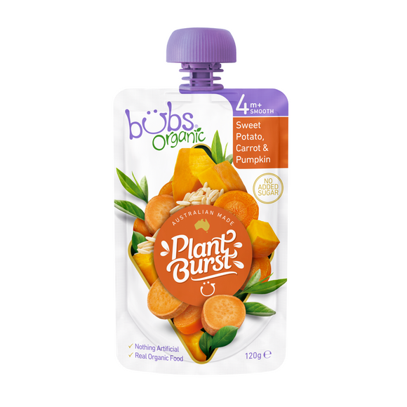 Bubs® Organic Sweet Potato, Carrot and Pumpkin (120g) (box of 6)