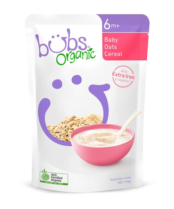 Bubs® Organic Baby Oats Cereal (125g) (box of 6)