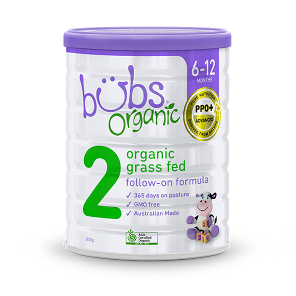 Bubs Organic® Grass Fed Follow-on Formula Stage 2 (800g) (box of 3)