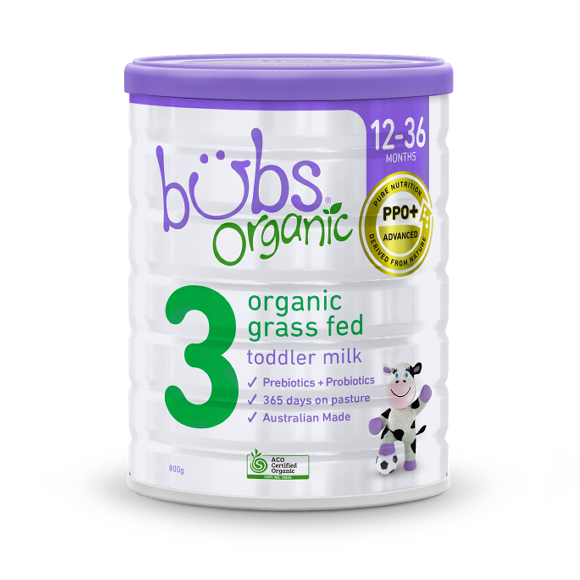 Bubs Organic® Grass Fed Toddler Milk Stage 3 (800g) (box of 3)