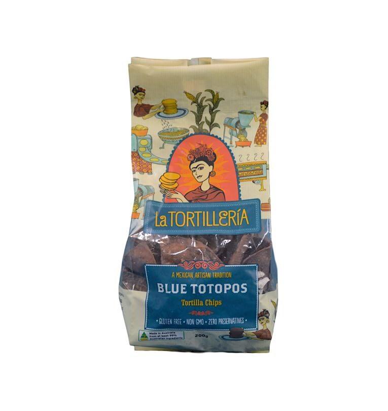 La Tortilleria Blue Totopo’s (200g) (box of 8)