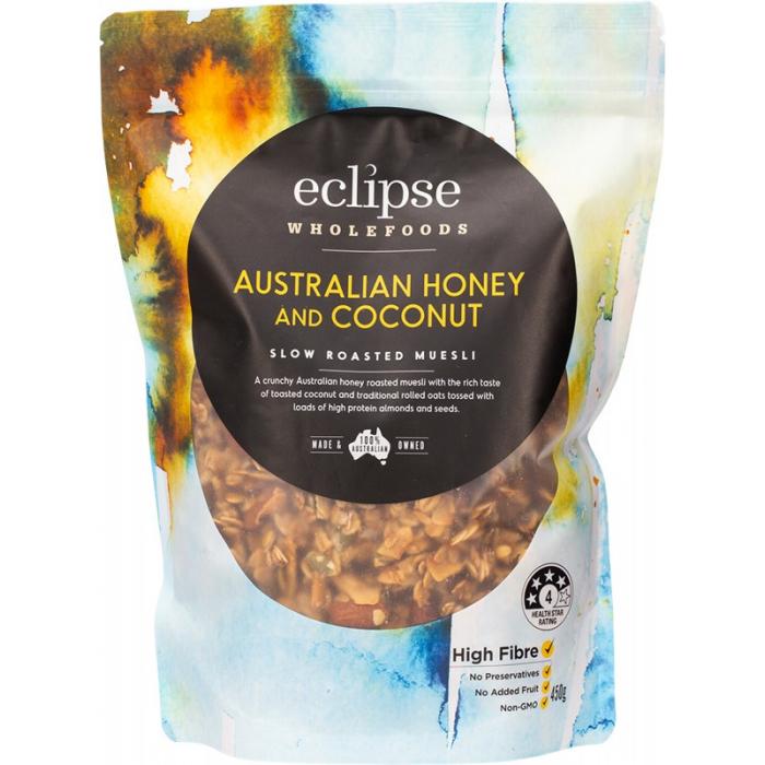 Eclipse Wholefoods Australian Honey & Coconut (450g) (box of 6)