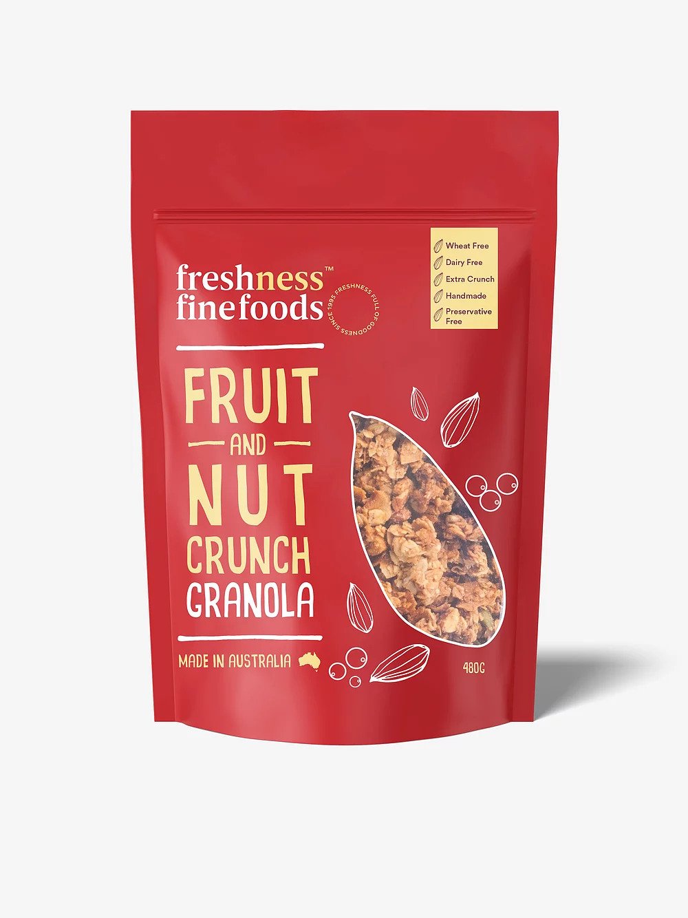 Freshness Finefoods Fruit and Nut Crunch Granola Wheat Free (500g) (box of 6)