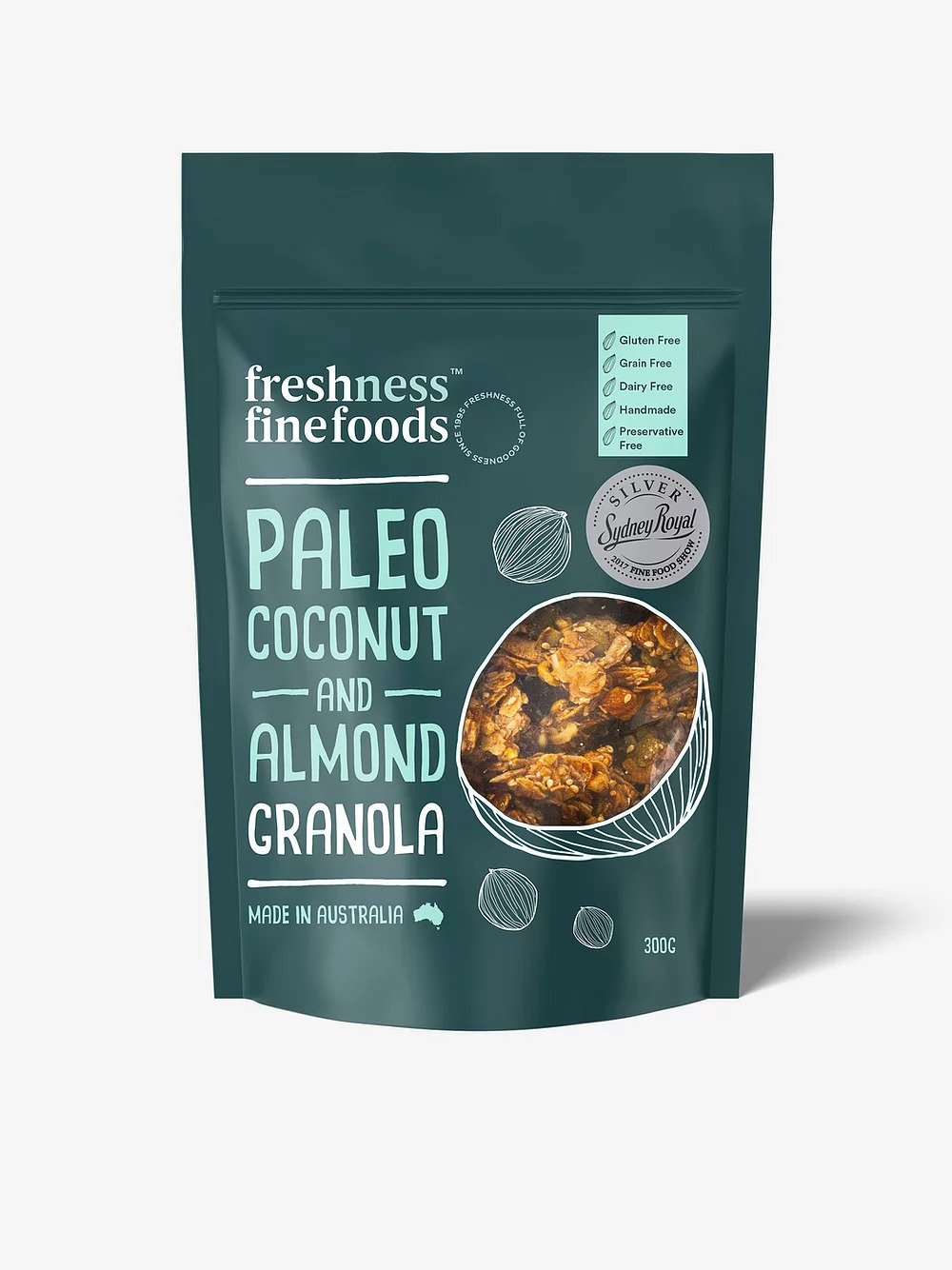 Freshness Finefoods Paleo Coconut and Almond Granola Grain free (300g) (box of 6)