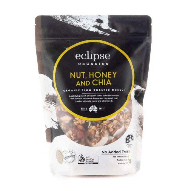 Eclipse Organic Muesli Toasted Nuts Honey and Chia (450g) (box of 6)