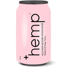 Load image into Gallery viewer, Plus Hemp Restore Raspberry and Mango 330ml x 12
